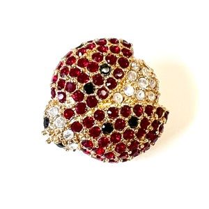 Monet Red Pave Ladybug Pin